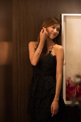 林志玲广告拍摄 黑色内衣-JIMI1752